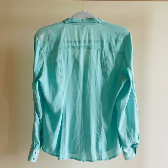 Y2K Cache Silk Blouse w/silver button detail Size - M - Picture 3 of 9